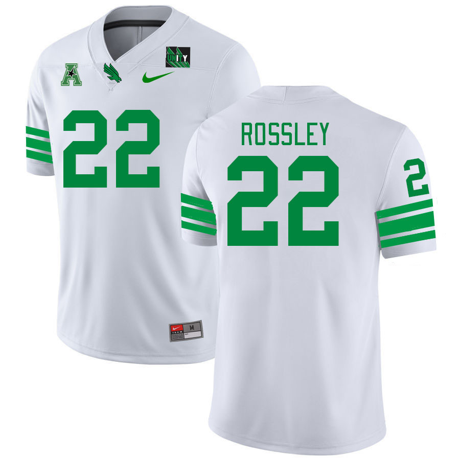 Men #22 Luke Rossley North Texas Mean Green 2023 College Football Jerseys Stitched-White